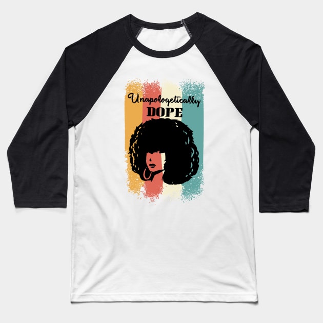 unapologetically dope Afro retro hair vintage Baseball T-Shirt by A Comic Wizard